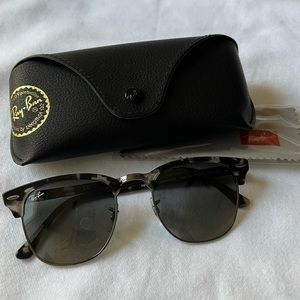 NEW Ray-Ban Clubmaster RB3016 1336/71 Gray Havana Fleck Tortoise Sunglasses